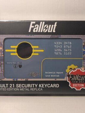 Fallout Vault 21 Security Card Official Bethesda Limited Edition Metal Prop